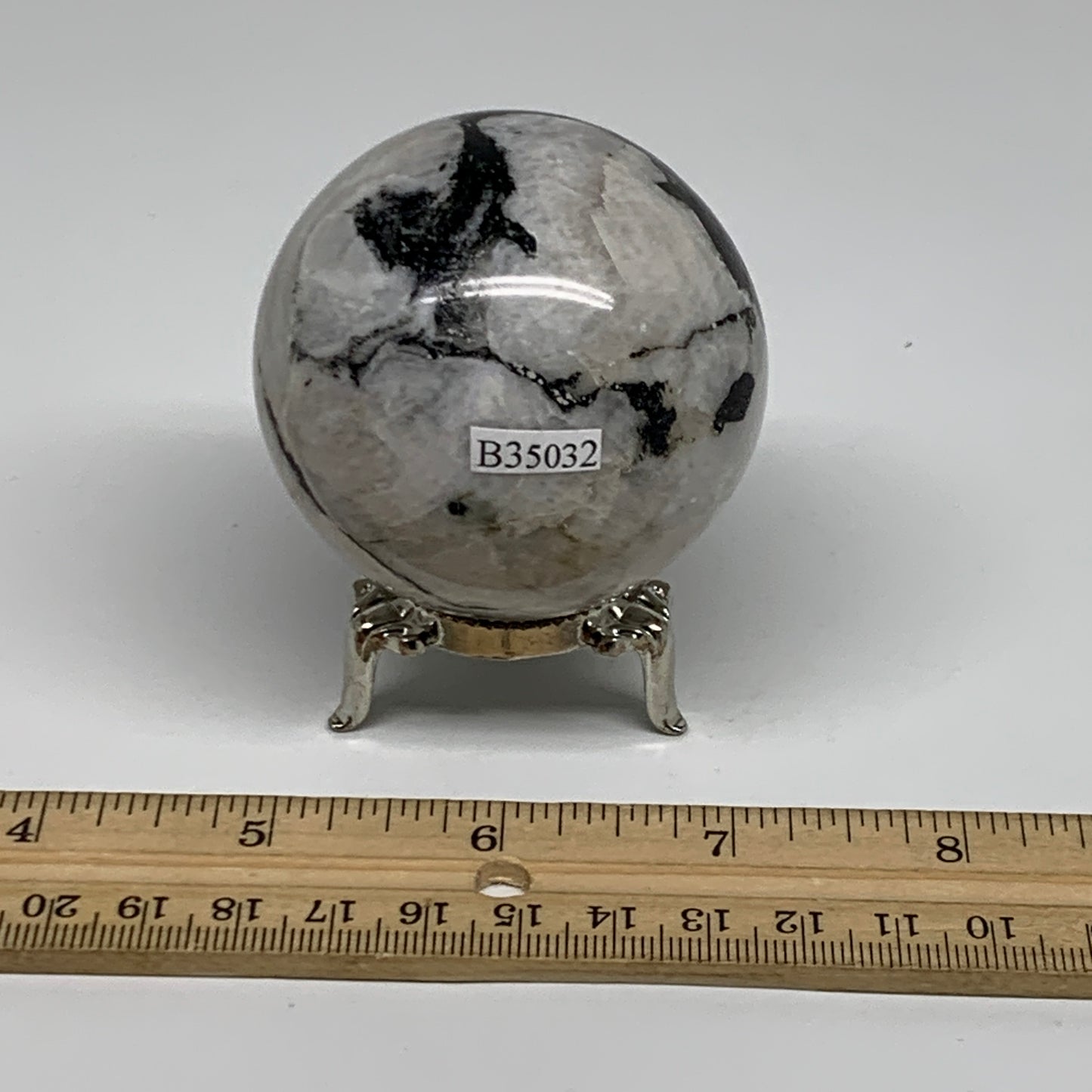 251.5g, 2.3"(57mm), Natural Rainbow Moonstone Sphere Ball Gemstone, B35032