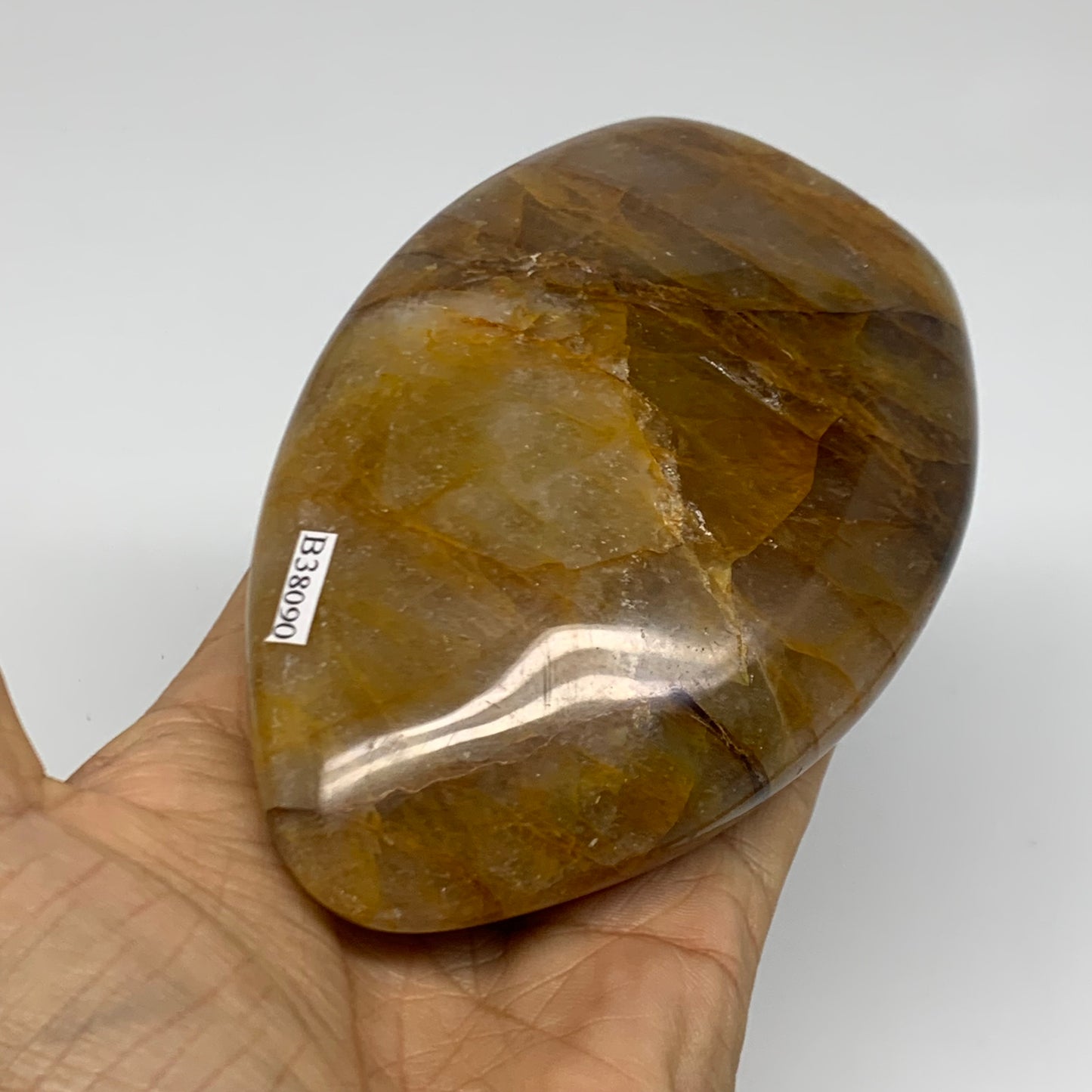 1.26 lbs, 4.6"x3.1"x1.8" Red Hematoid Quartz Freeform Crystal Fire Quartz, B3809