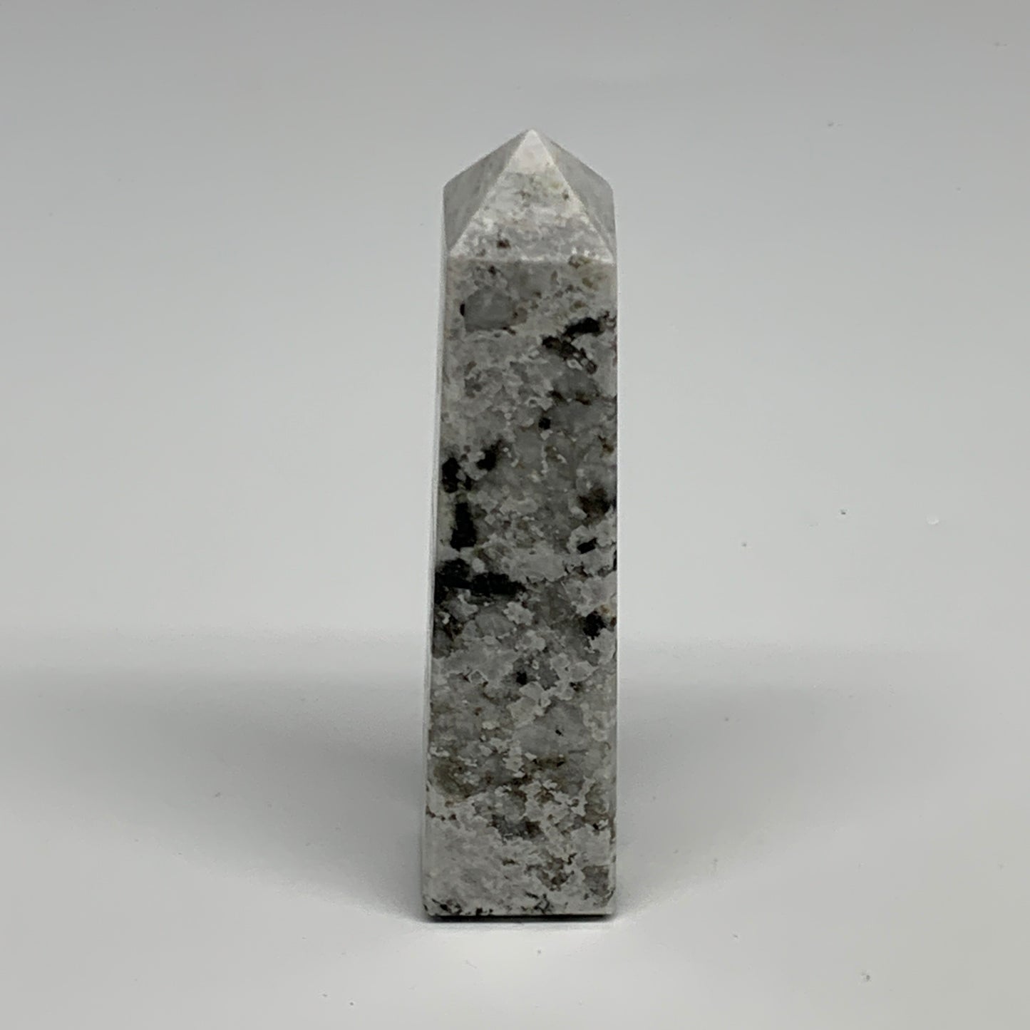 111.4g, 4"x0.9"x0.9" Rainbow Moonstone Tower Obelisk Point Crystal @India,B29301