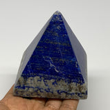 1.1 lbs, 3.1"x2.8"x2.8",Lapis Lazuli Pyramid Crystal Gemstone @Afghanistan,B2778