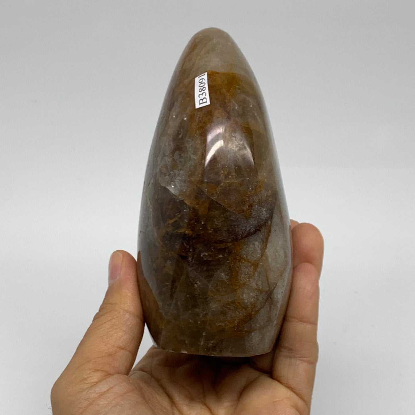 1.68 lbs, 4.7"x3"x2.3" Red Hematoid Quartz Freeform Crystal Fire Quartz, B38091