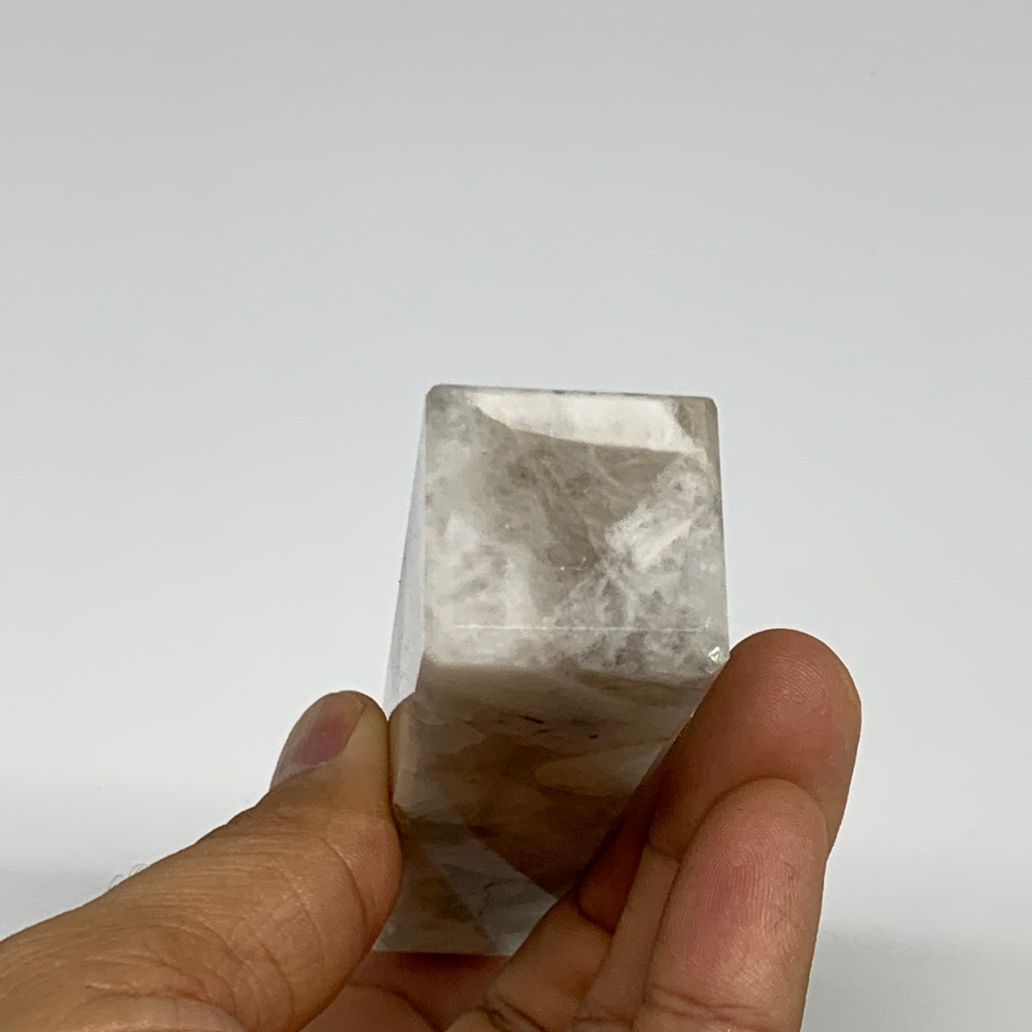 123.5g, 4.1"x1"x1" Rainbow Moonstone Tower Obelisk Point Crystal @India,B29302