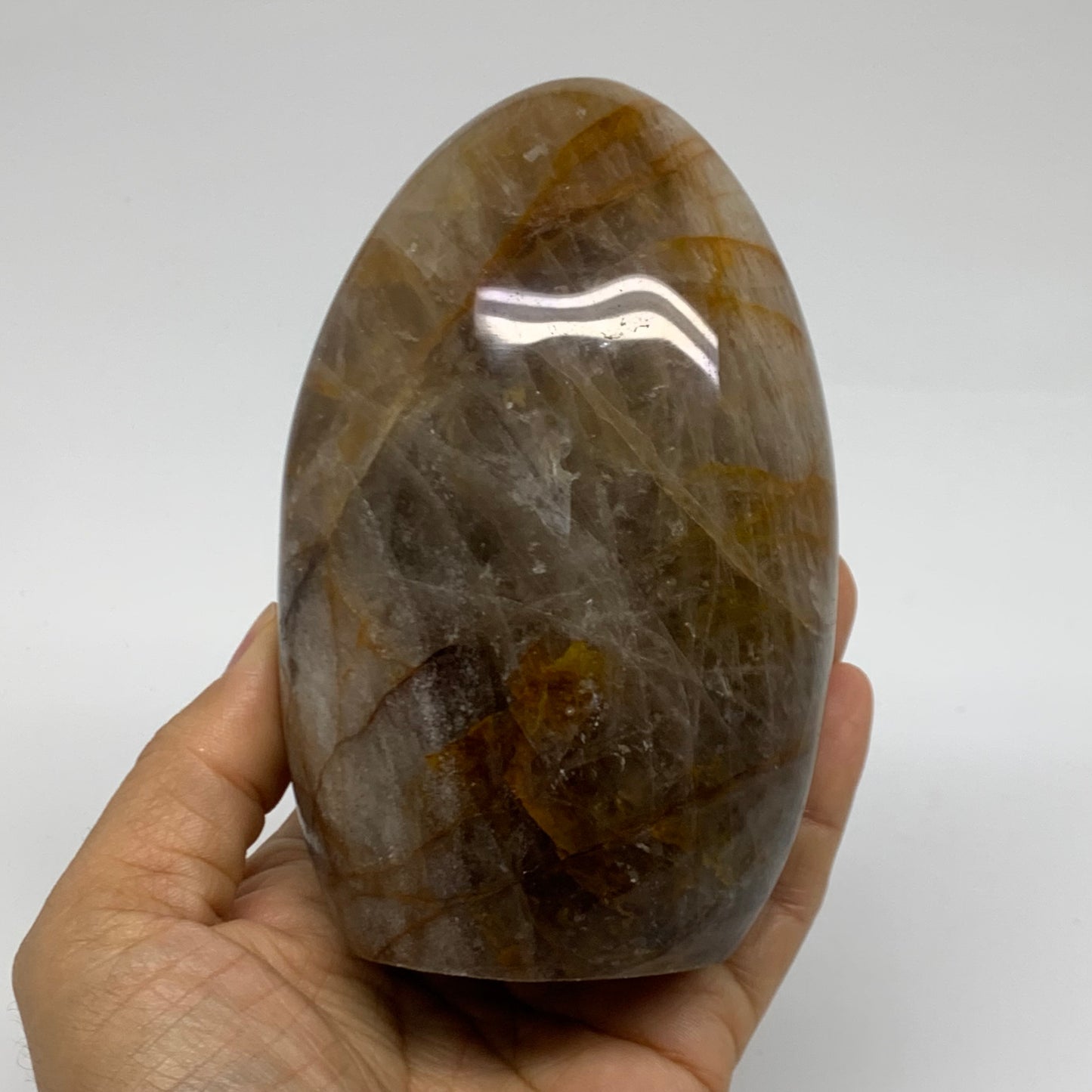 1.68 lbs, 4.7"x3"x2.3" Red Hematoid Quartz Freeform Crystal Fire Quartz, B38091