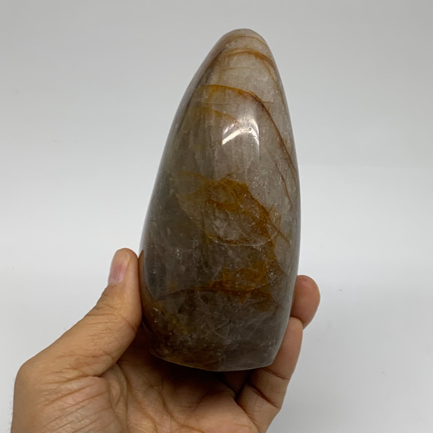 1.68 lbs, 4.7"x3"x2.3" Red Hematoid Quartz Freeform Crystal Fire Quartz, B38091