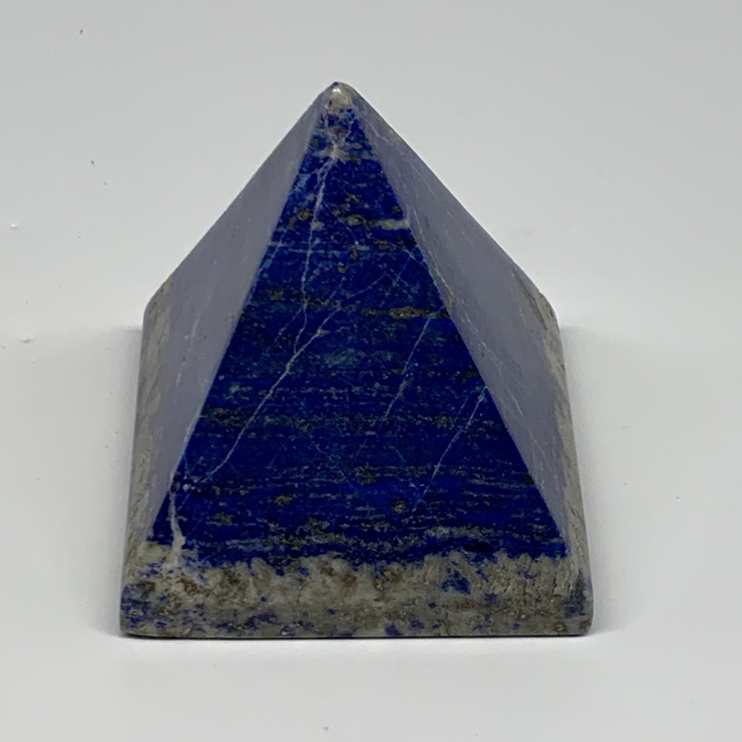 1.1 lbs, 3.1"x2.8"x2.8",Lapis Lazuli Pyramid Crystal Gemstone @Afghanistan,B2778