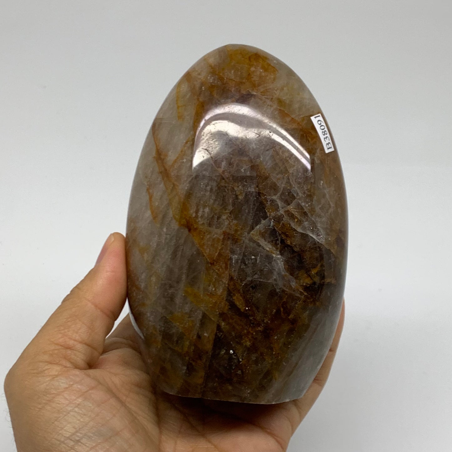 1.68 lbs, 4.7"x3"x2.3" Red Hematoid Quartz Freeform Crystal Fire Quartz, B38091