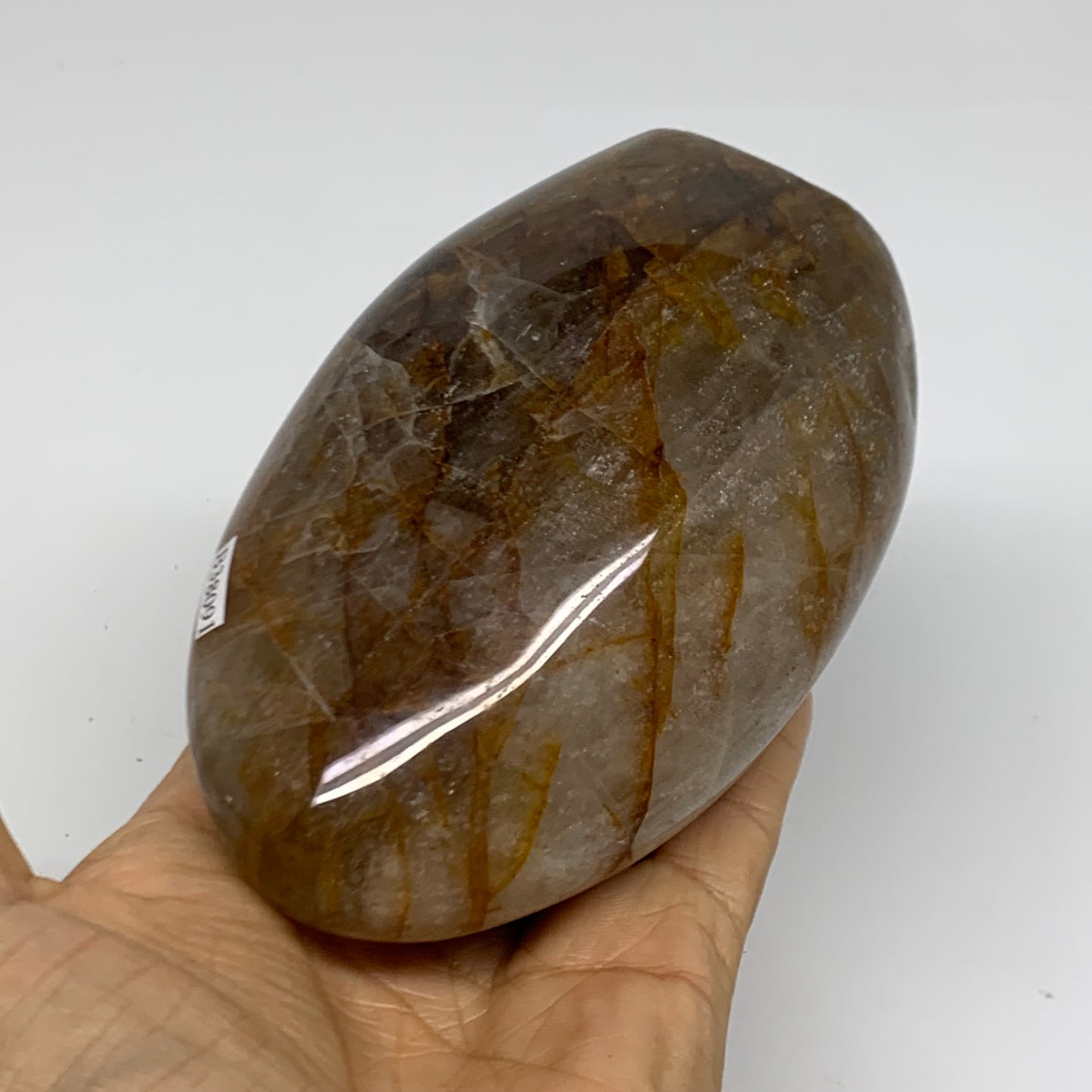 1.68 lbs, 4.7"x3"x2.3" Red Hematoid Quartz Freeform Crystal Fire Quartz, B38091