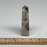 123.5g, 4.1"x1"x1" Rainbow Moonstone Tower Obelisk Point Crystal @India,B29302