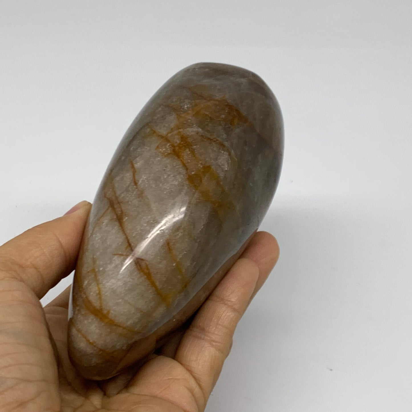 1.68 lbs, 4.7"x3"x2.3" Red Hematoid Quartz Freeform Crystal Fire Quartz, B38091