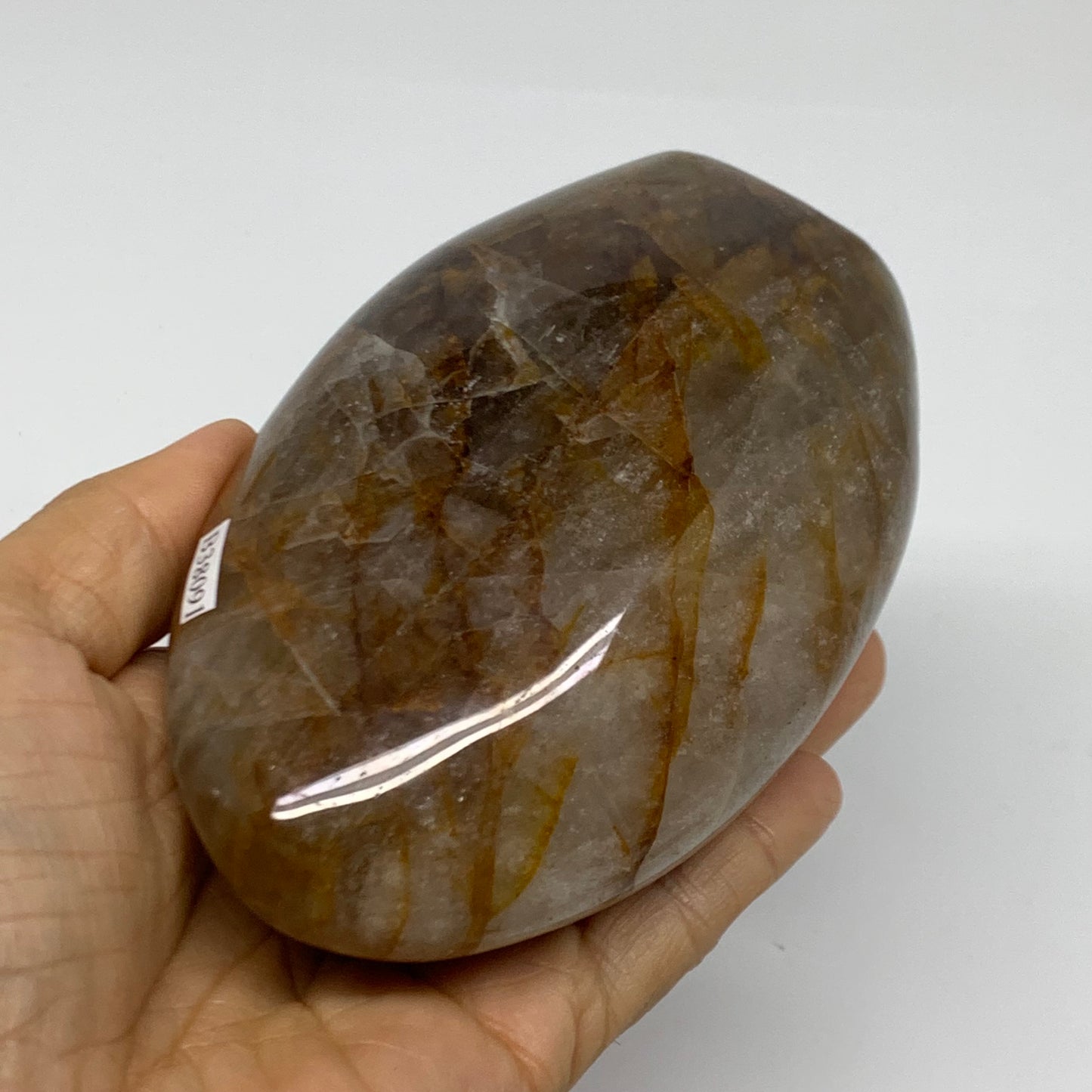 1.68 lbs, 4.7"x3"x2.3" Red Hematoid Quartz Freeform Crystal Fire Quartz, B38091