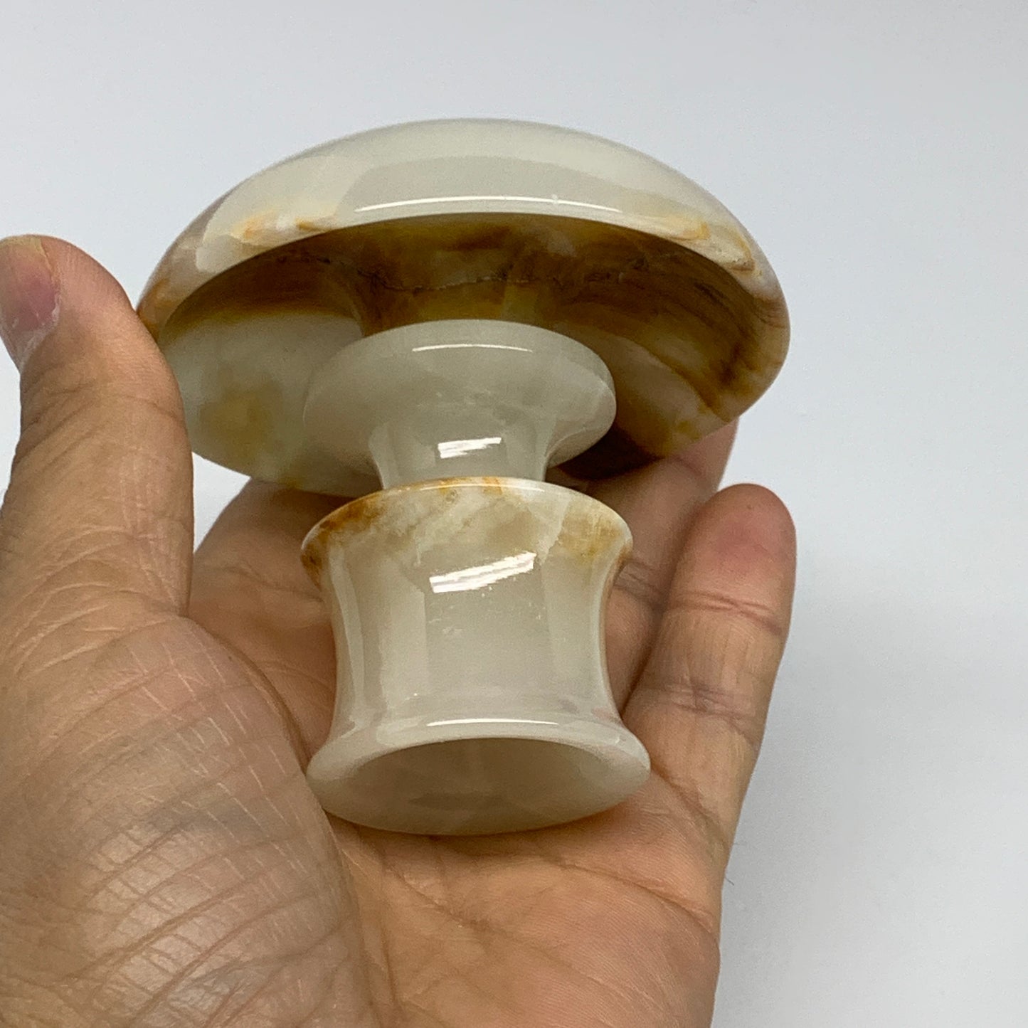 176g, 2.6"x1.4"x2.9", Natural Green Onyx Candle Holder Gemstone Carved, B32232