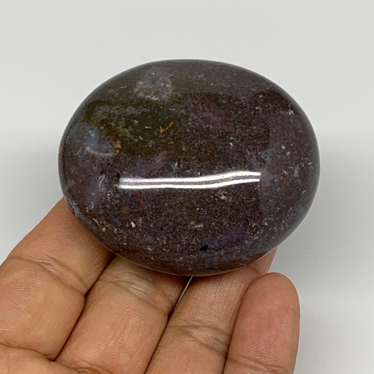 106.6g, 2.3"x2"x1" Natural Ocean Jasper Palm-Stone Orbicular Jasper, B30804