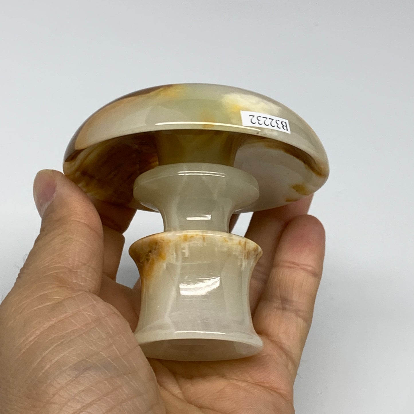 176g, 2.6"x1.4"x2.9", Natural Green Onyx Candle Holder Gemstone Carved, B32232