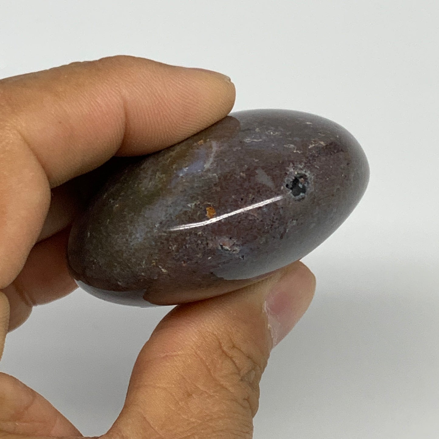 106.6g, 2.3"x2"x1" Natural Ocean Jasper Palm-Stone Orbicular Jasper, B30804