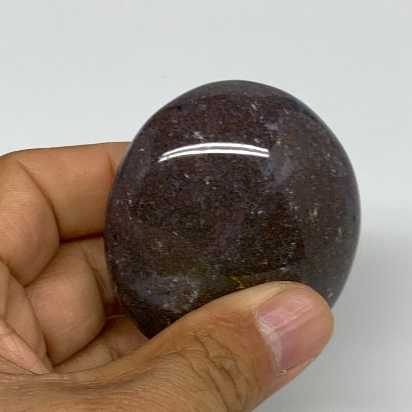 106.6g, 2.3"x2"x1" Natural Ocean Jasper Palm-Stone Orbicular Jasper, B30804