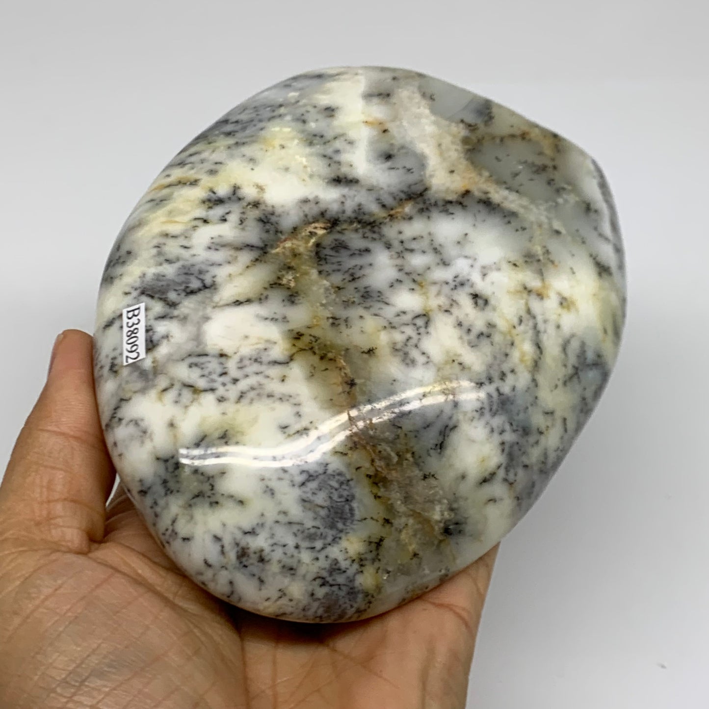 1.78 lbs, 5"x4.2"x1.9", Dendrite Opal Freeform Reiki Energy Crystal, B38092