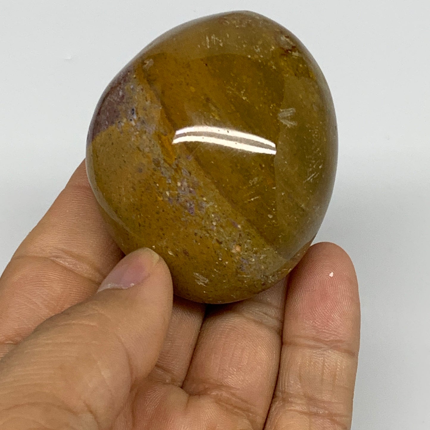 119.9g, 2.3"x1.9"x1.3" Natural Ocean Jasper Palm-Stone Orbicular Jasper, B30803