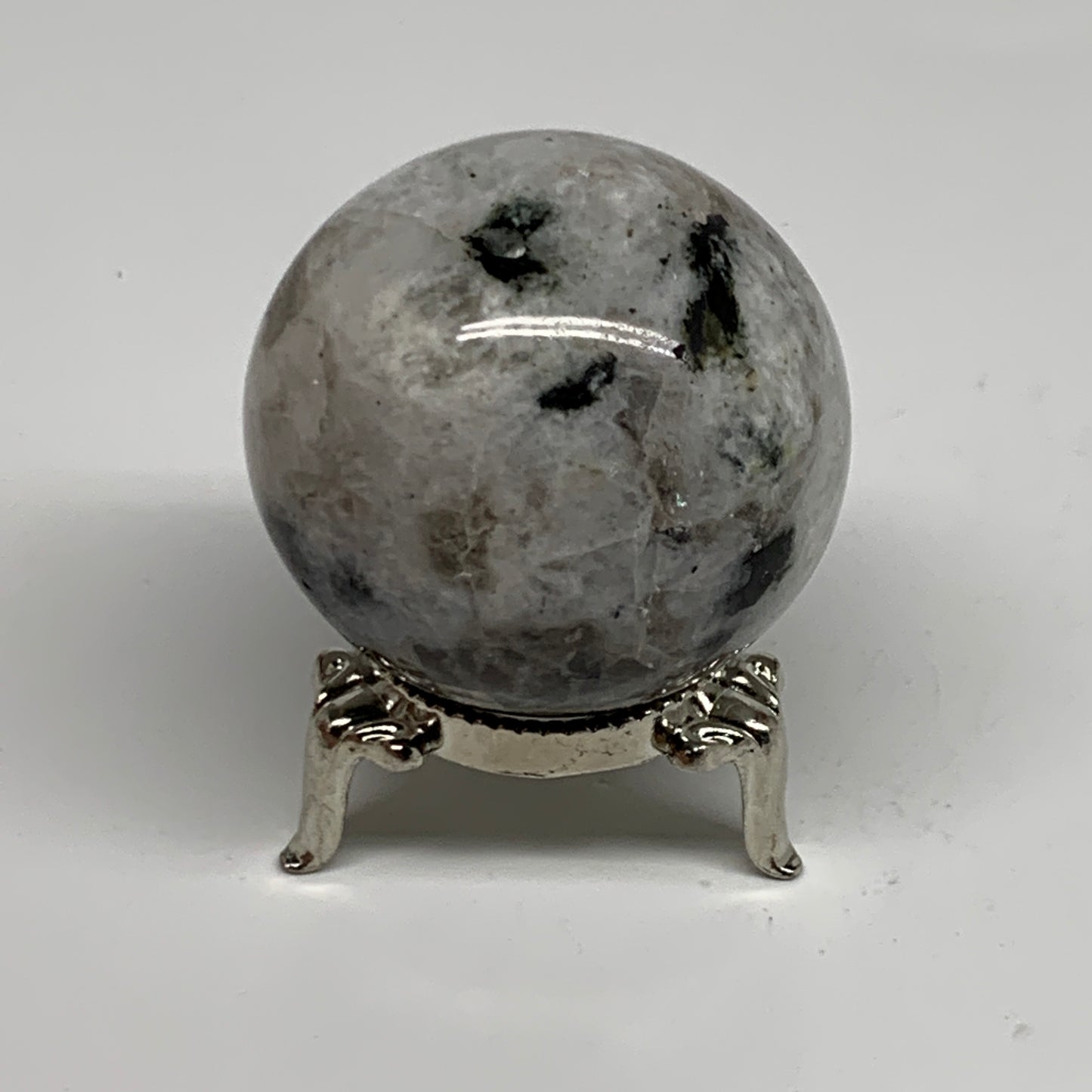 133.3g, 1.8"(44mm), Natural Rainbow Moonstone Sphere Ball Gemstone, B35035