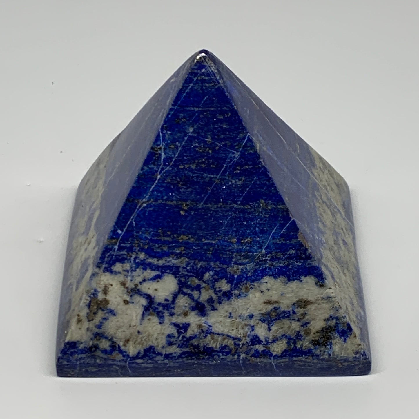 2 lbs, 3.6"x3.7"x3.7",Lapis Lazuli Pyramid Crystal Gemstone @Afghanistan,B27788
