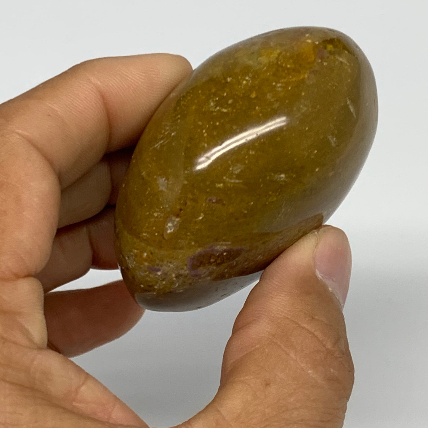 119.9g, 2.3"x1.9"x1.3" Natural Ocean Jasper Palm-Stone Orbicular Jasper, B30803