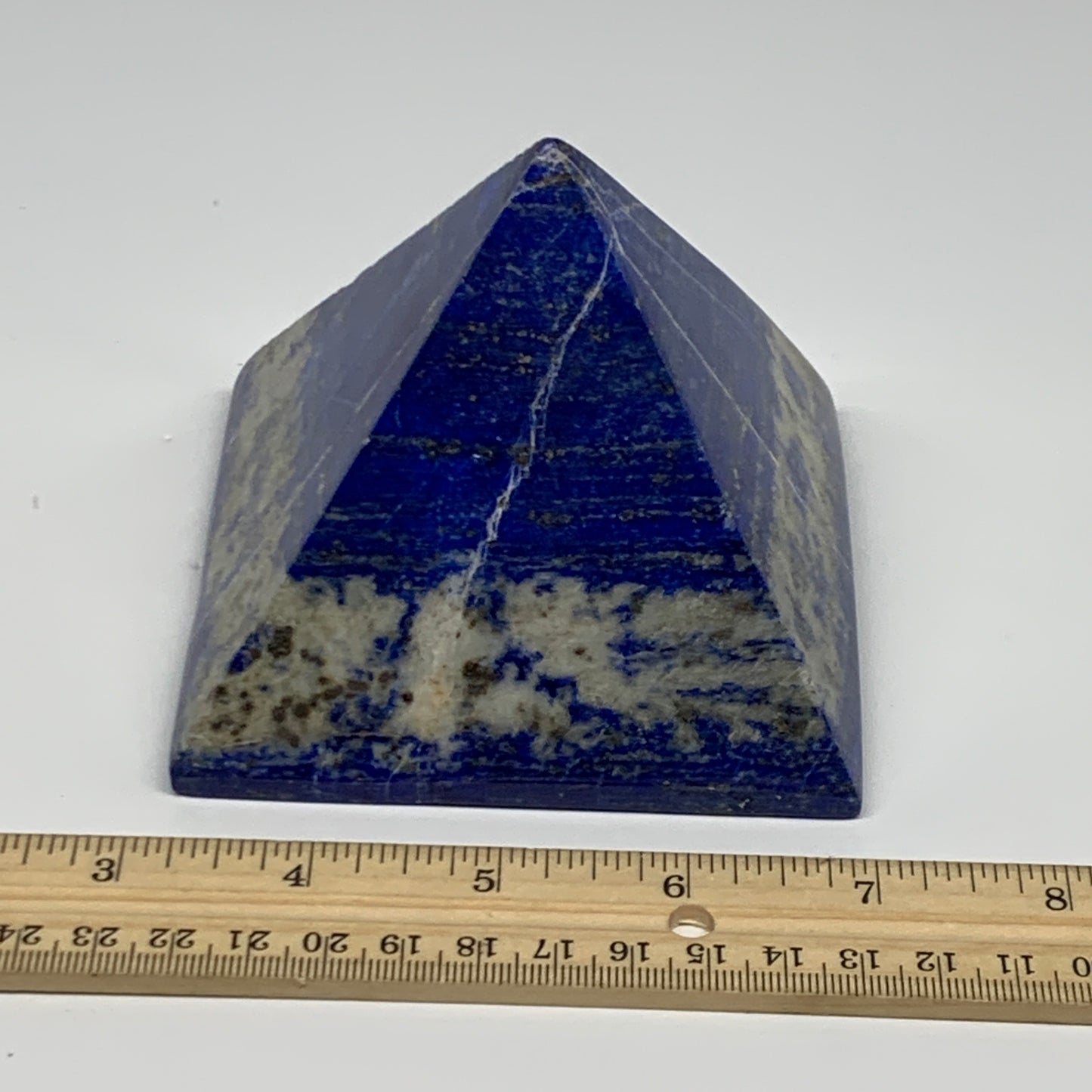 2 lbs, 3.6"x3.7"x3.7",Lapis Lazuli Pyramid Crystal Gemstone @Afghanistan,B27788
