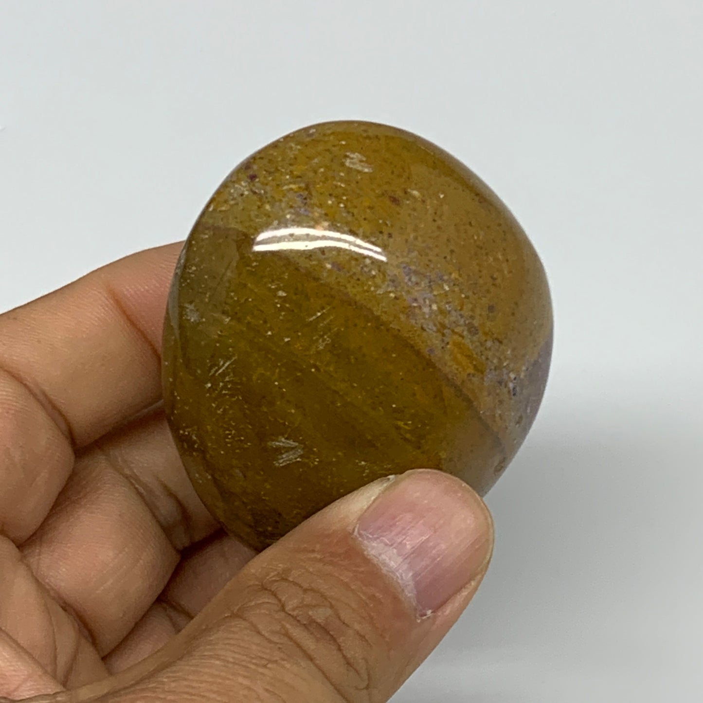 119.9g, 2.3"x1.9"x1.3" Natural Ocean Jasper Palm-Stone Orbicular Jasper, B30803