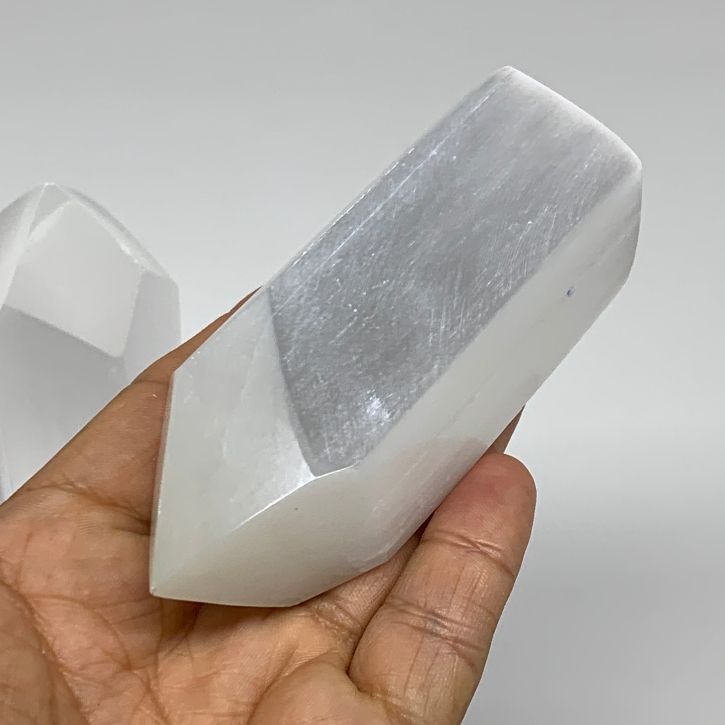 1pc, 3.9"-4", Selenite (Satin Spar) Crystal Crystal Tower Point Powerful, B35742