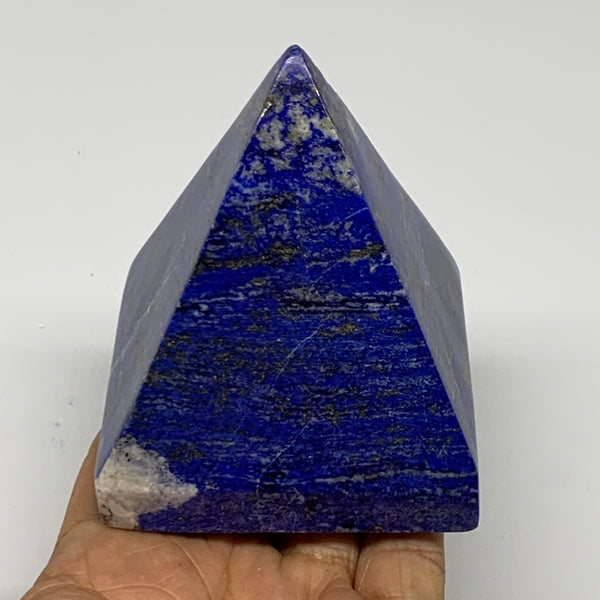 1.14 lbs, 3"x2.9"x2.8",Lapis Lazuli Pyramid Crystal Gemstone @Afghanistan,B27790