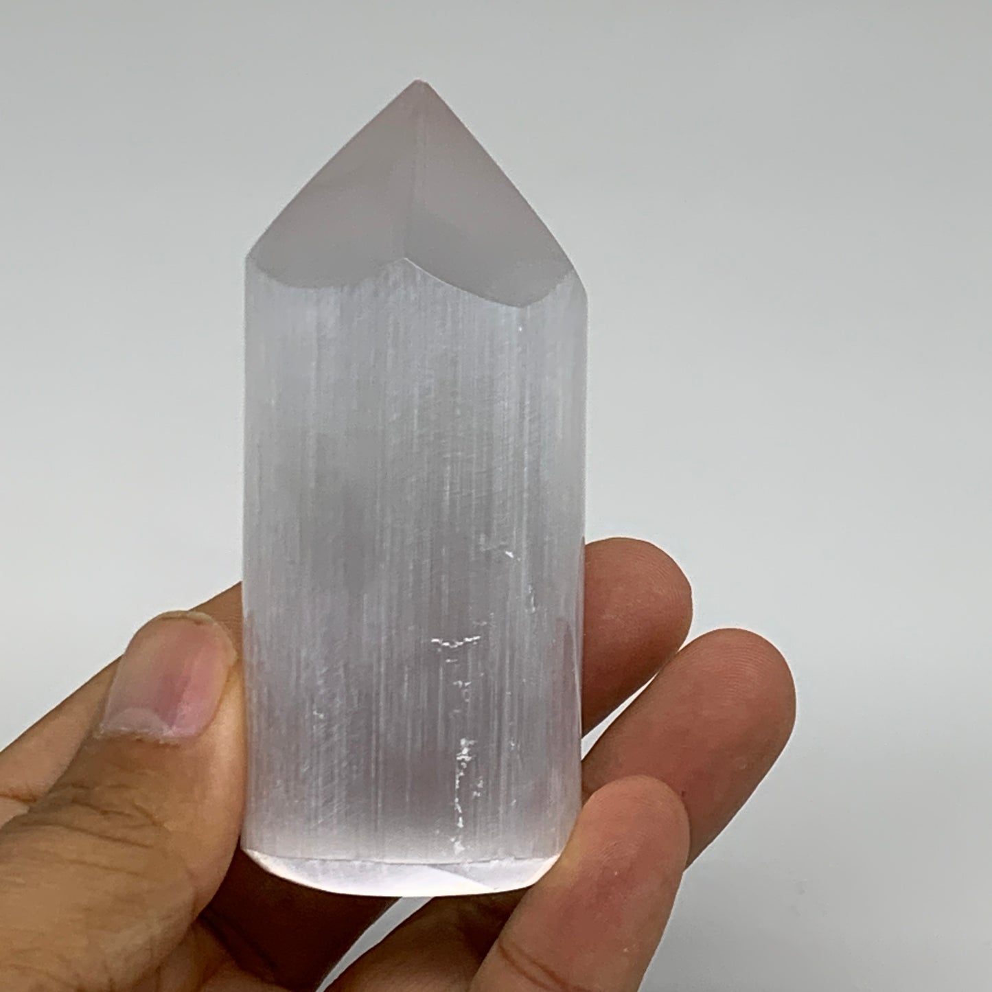 1pc, 3.1"-3.2" Selenite (Satin Spar) Crystal Crystal Tower Point Powerful, B3574