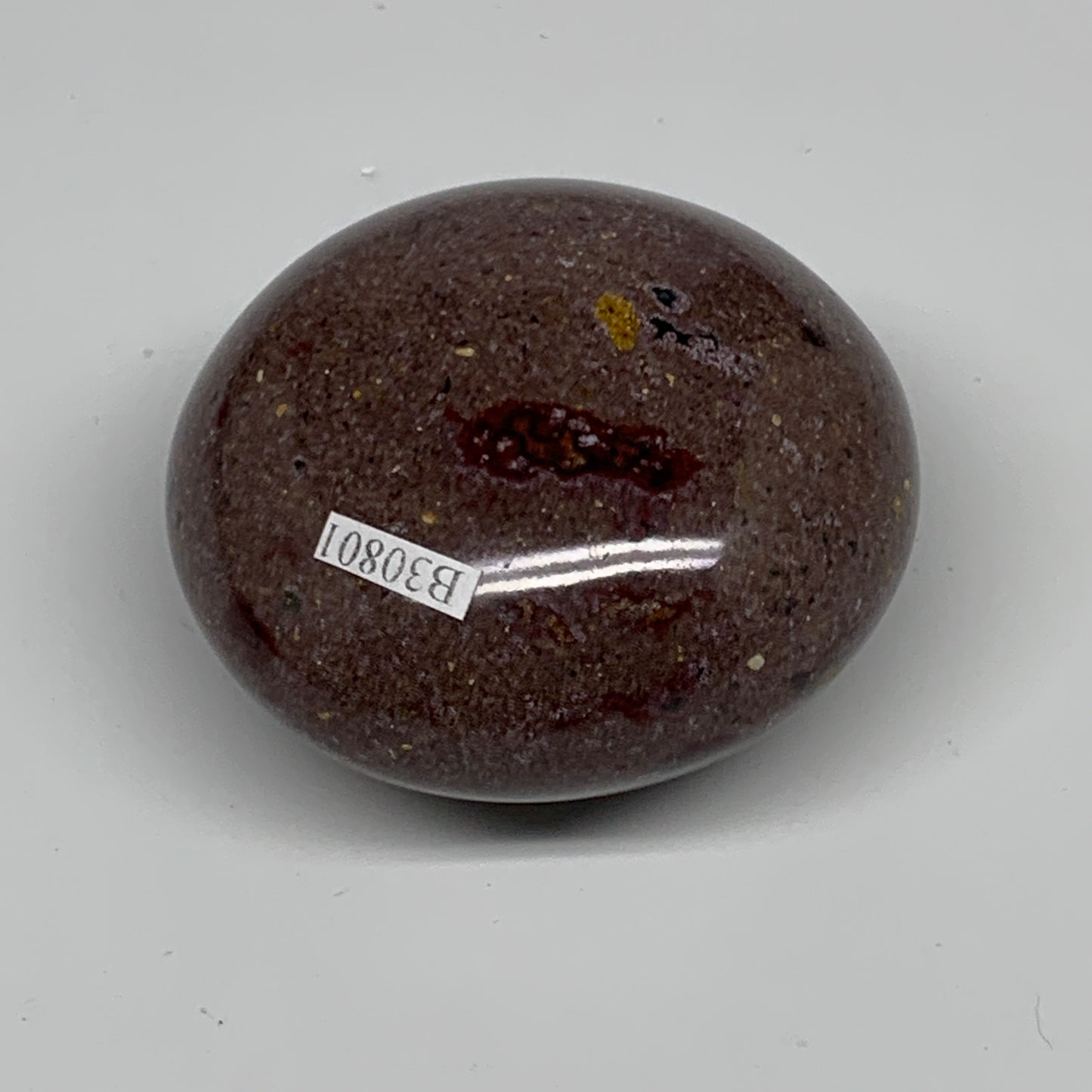 170.7g, 2.3"x2.3"x1.4" Natural Ocean Jasper Palm-Stone Orbicular Jasper, B30801