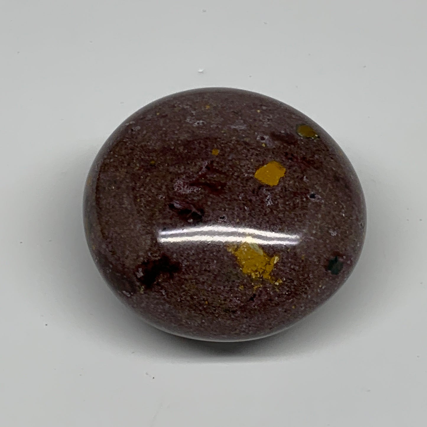 170.7g, 2.3"x2.3"x1.4" Natural Ocean Jasper Palm-Stone Orbicular Jasper, B30801