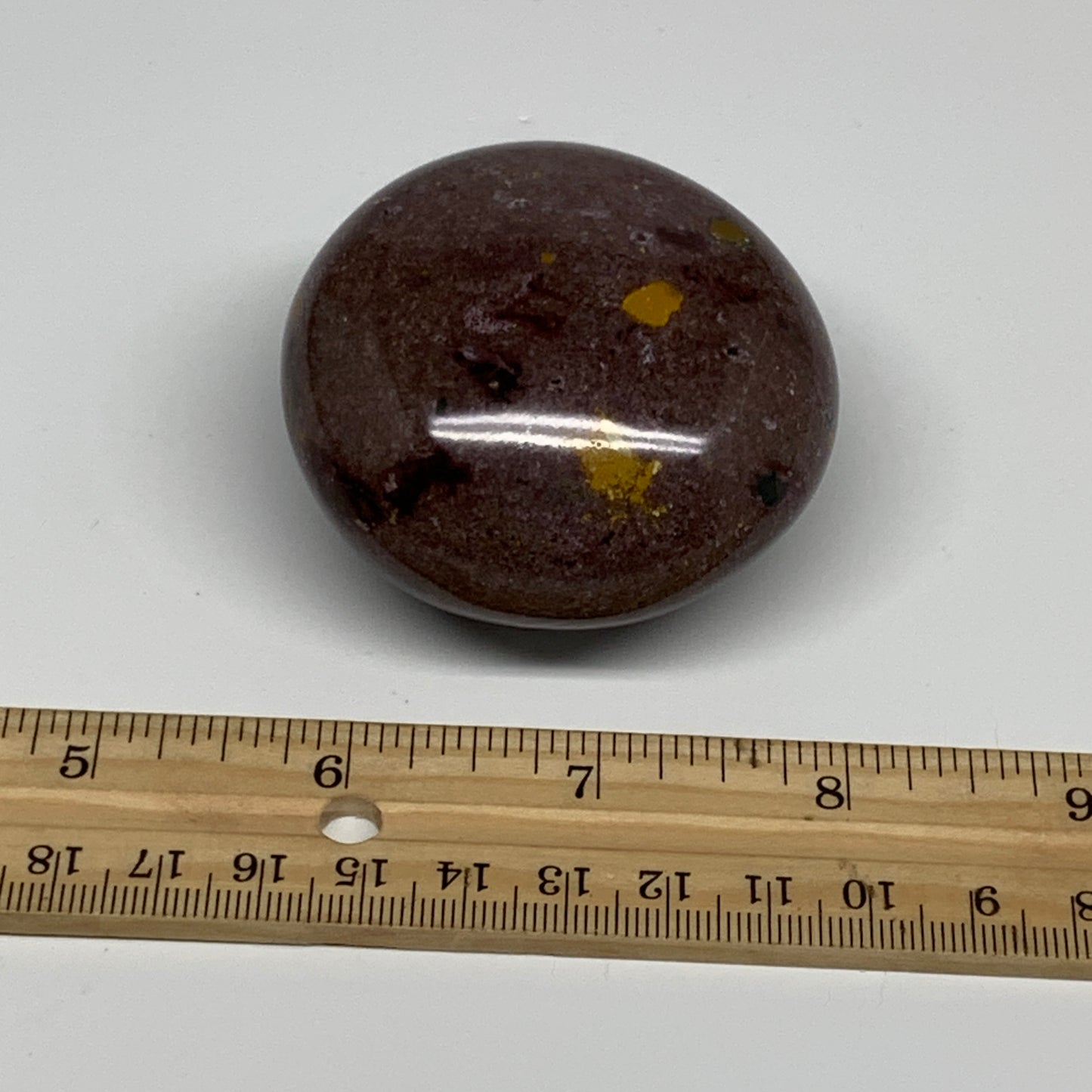 170.7g, 2.3"x2.3"x1.4" Natural Ocean Jasper Palm-Stone Orbicular Jasper, B30801