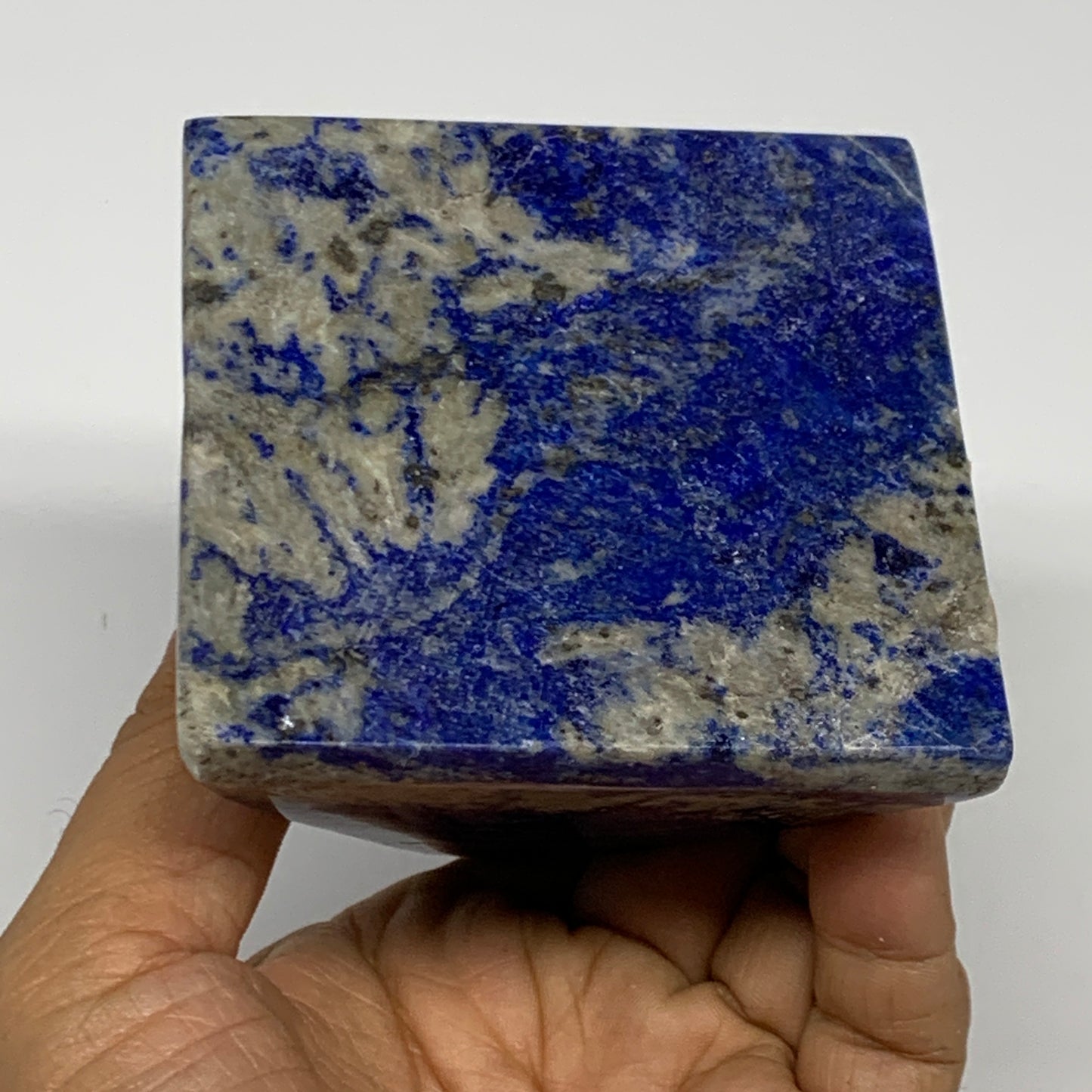 1.25 lbs, 3"x3"x3.1",Lapis Lazuli Pyramid Crystal Gemstone @Afghanistan,B27791