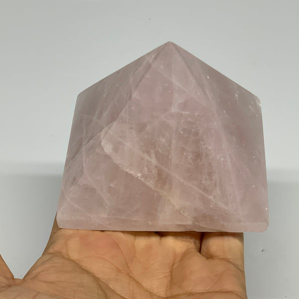 0.88 lbs, 2.4"x3"x3.1", Rose Quartz Pyramid Crystal Gemstone Polished, B31624