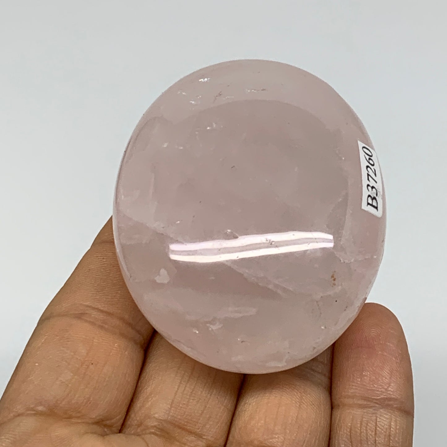 134.7g , 2.4"x1.9"x1.2", Natural Pink Rose Quartz Palm-stone Crystal, B37260
