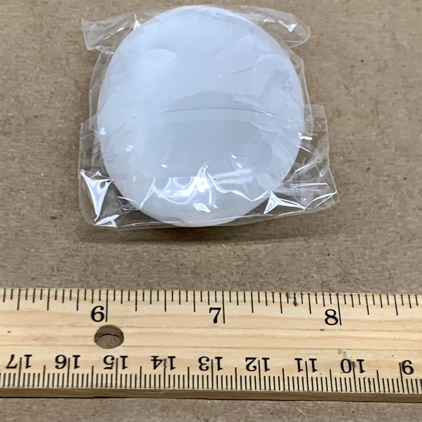 93g, 2.7"x1.9"x0.9", White Selenite Palmstone Crystal Pillow Reiki, B36305