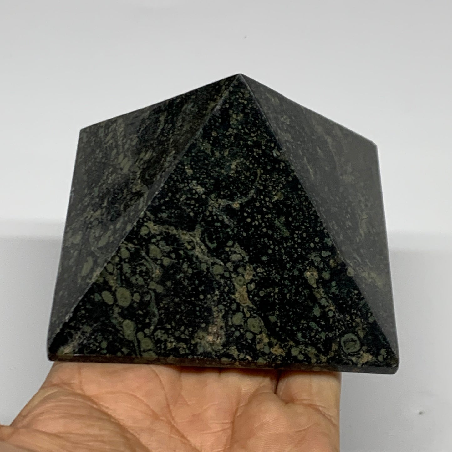 1.03 lbs, 2.4"x3.4"x3.4", Kambaba Jasper Pyramid Gemstone Polished, B31625