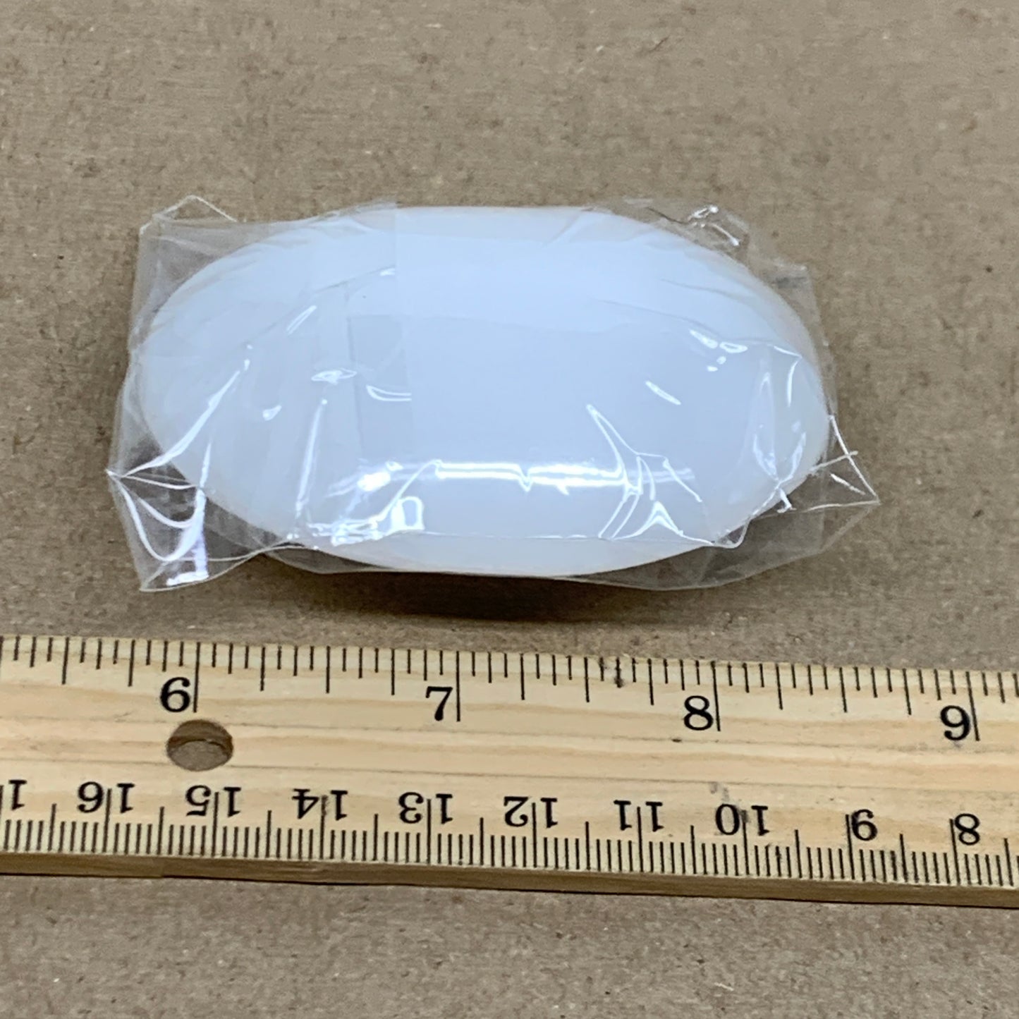 102g, 2.8"x2"x1", White Selenite Palmstone Crystal Pillow Reiki, B36306