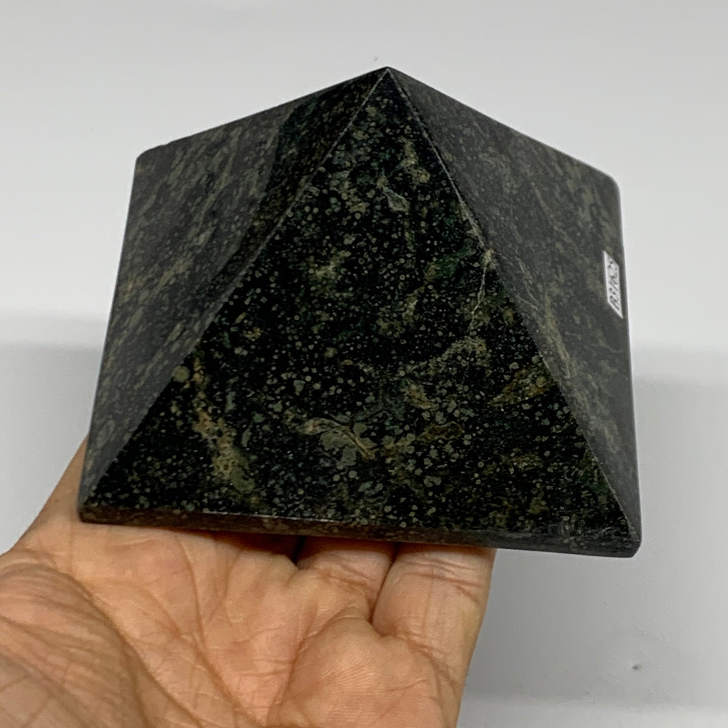 1.03 lbs, 2.4"x3.4"x3.4", Kambaba Jasper Pyramid Gemstone Polished, B31625