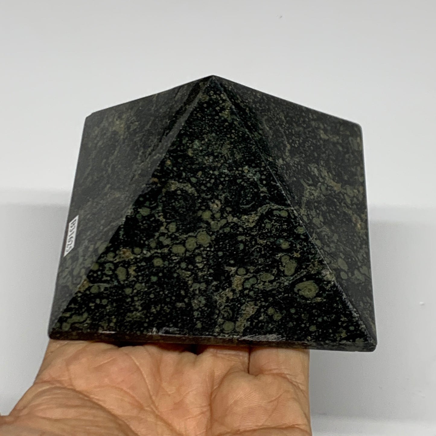 1.03 lbs, 2.4"x3.4"x3.4", Kambaba Jasper Pyramid Gemstone Polished, B31625