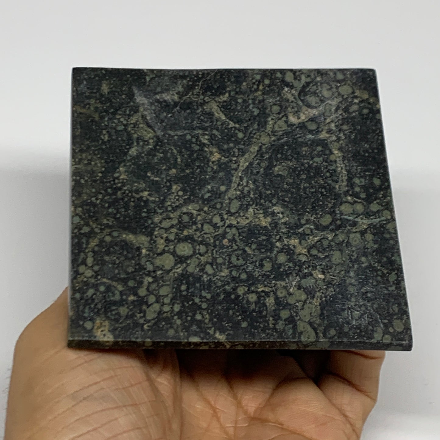 1.03 lbs, 2.4"x3.4"x3.4", Kambaba Jasper Pyramid Gemstone Polished, B31625