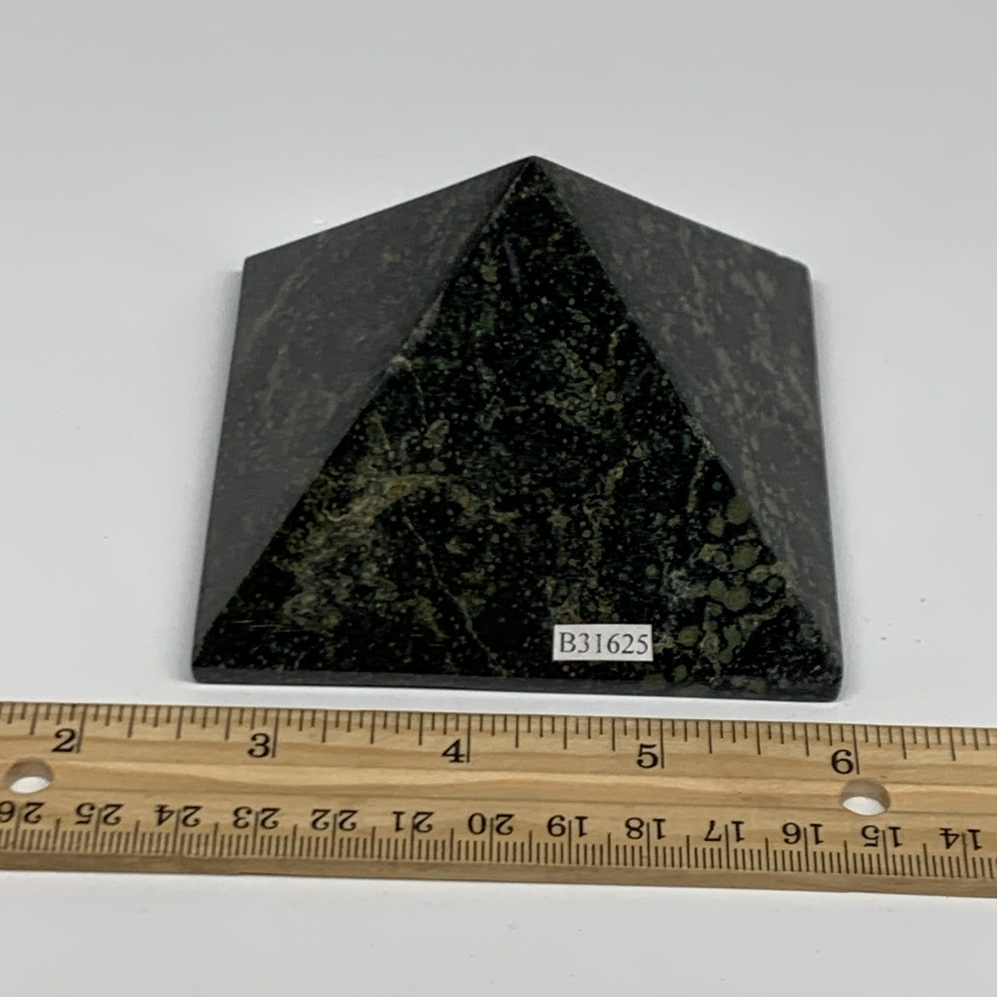 1.03 lbs, 2.4"x3.4"x3.4", Kambaba Jasper Pyramid Gemstone Polished, B31625