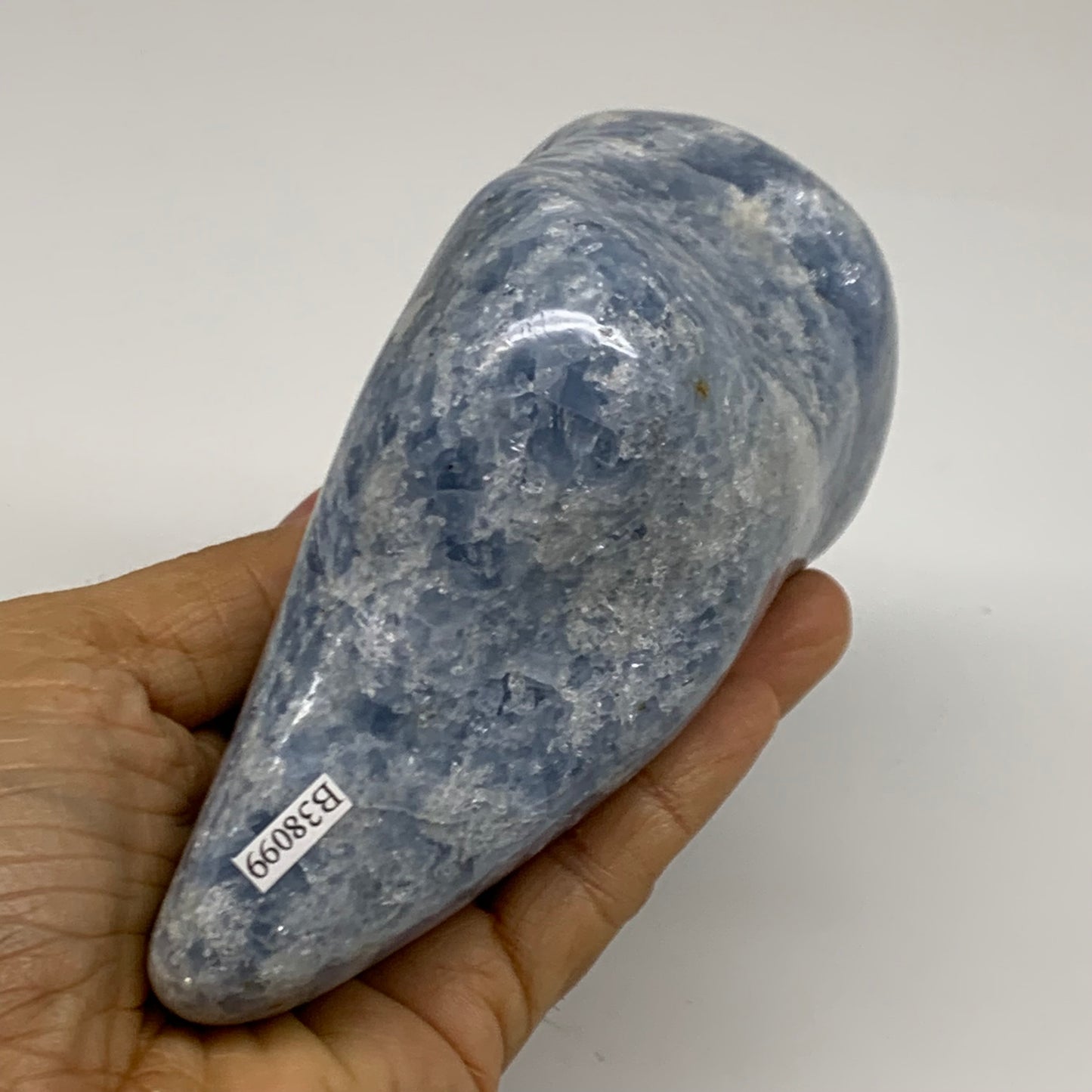 1.84 lbs, 5.3"x3.3"x2.4", Natural Blue Calcite Polished Freeform Stands, B38099