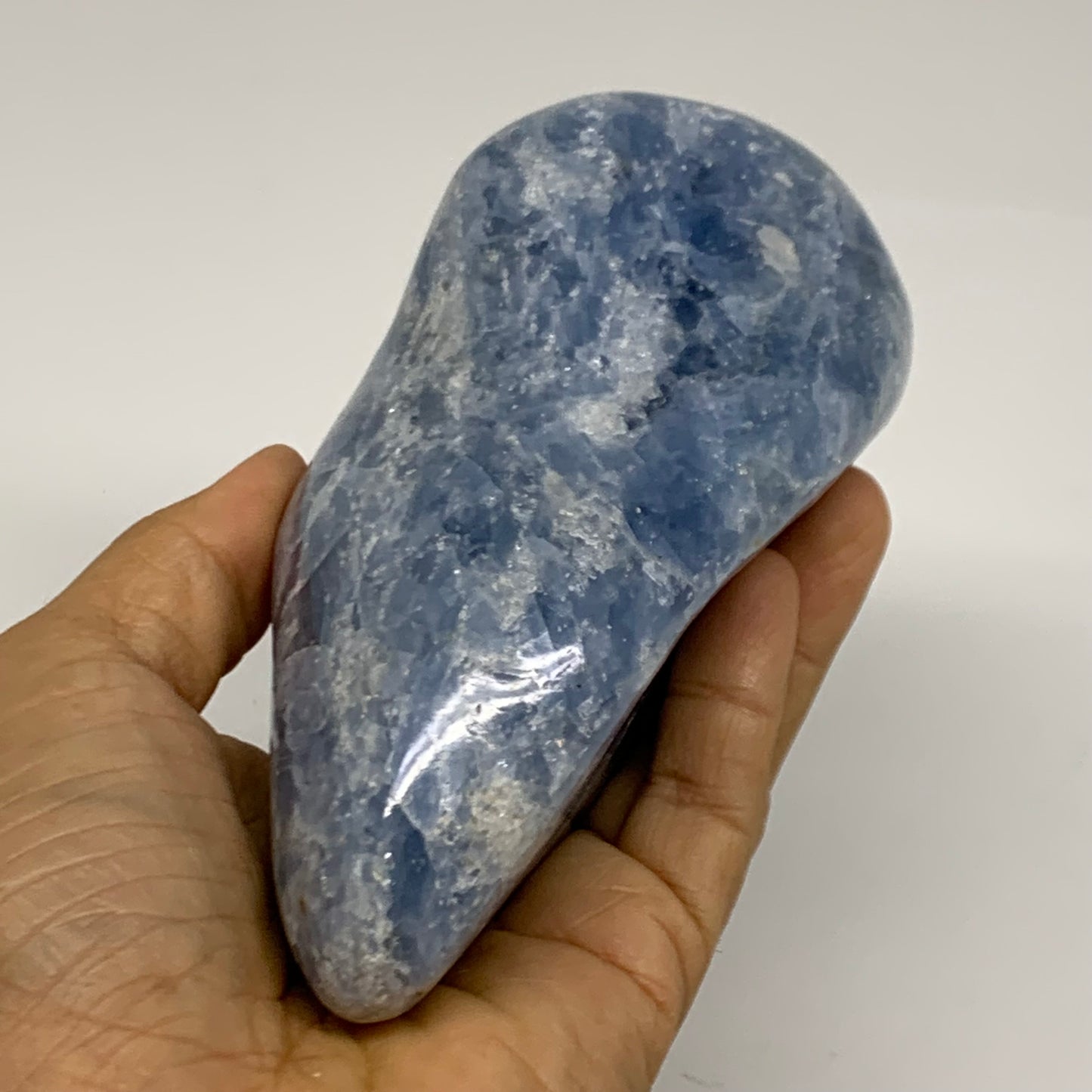 1.84 lbs, 5.3"x3.3"x2.4", Natural Blue Calcite Polished Freeform Stands, B38099