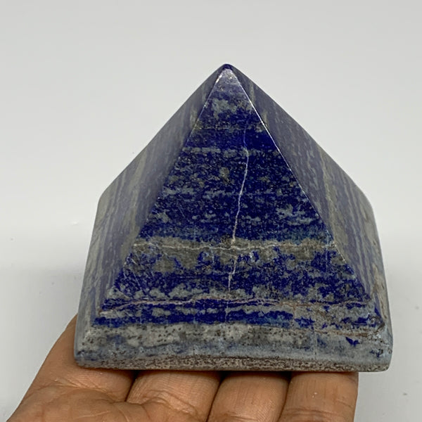 349.5g, 2.4"x2.6"x2.7", Lapis Lazuli Pyramid Crystal Gemstone @Afghanistan,B2779