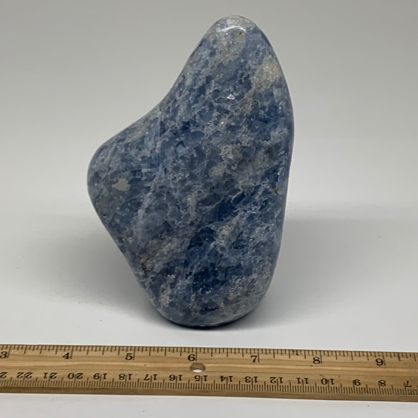 1.84 lbs, 5.3"x3.3"x2.4", Natural Blue Calcite Polished Freeform Stands, B38099