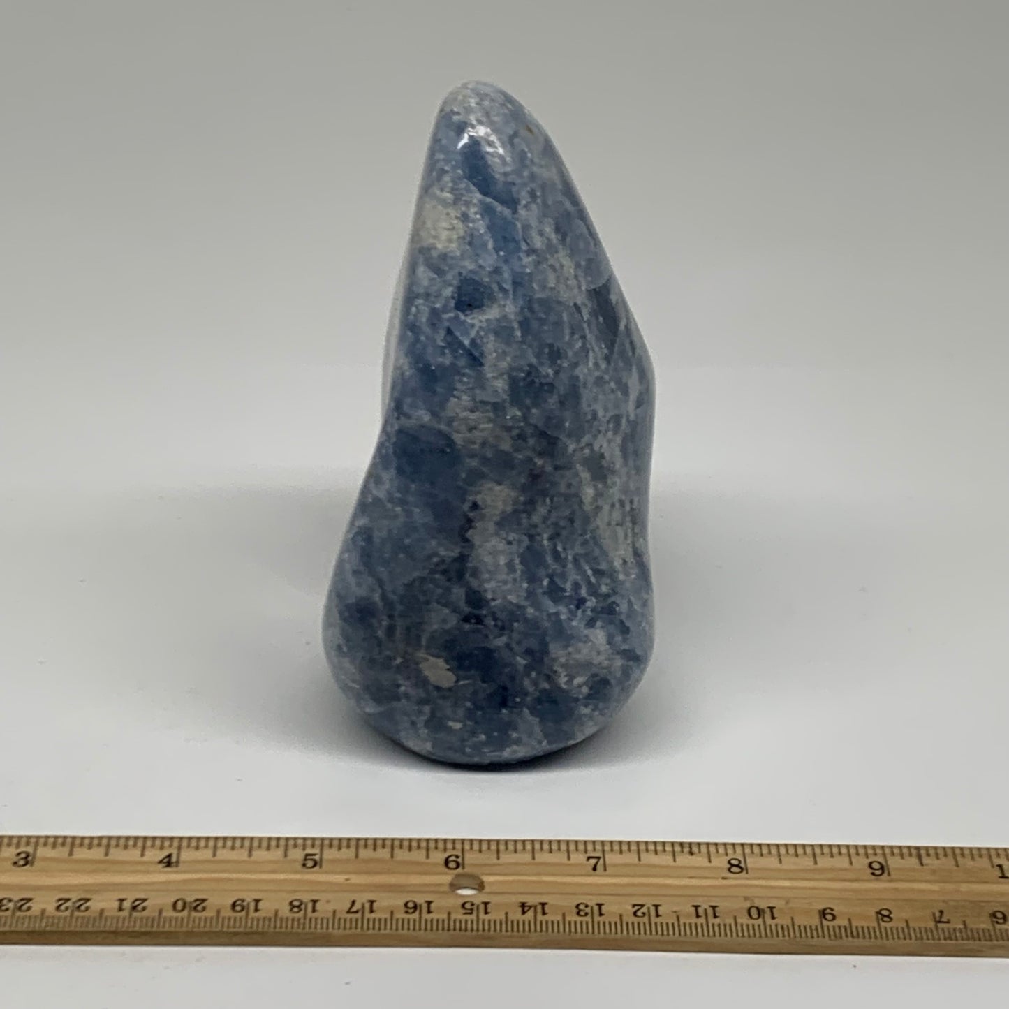 1.84 lbs, 5.3"x3.3"x2.4", Natural Blue Calcite Polished Freeform Stands, B38099