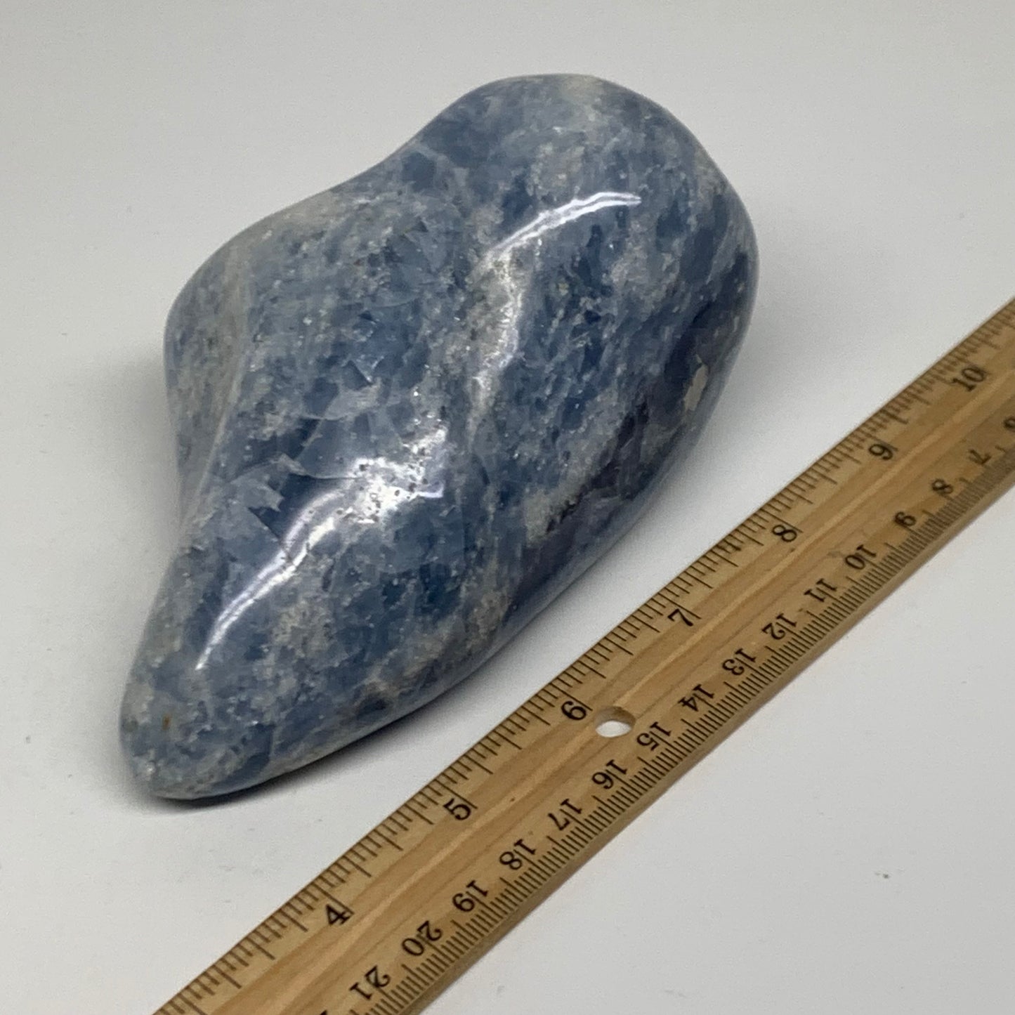 1.84 lbs, 5.3"x3.3"x2.4", Natural Blue Calcite Polished Freeform Stands, B38099