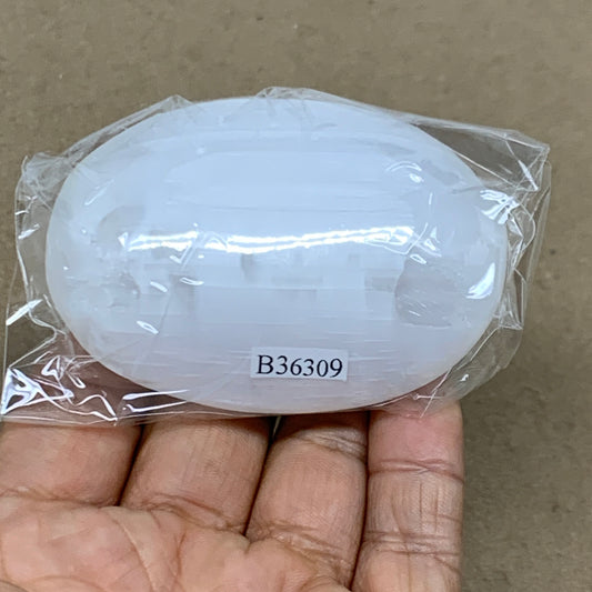100g, 2.8"x2"x1", White Selenite Palmstone Crystal Pillow Reiki, B36309