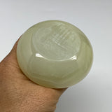 309g, 3.3"x1.6"x3", Natural Green Onyx Candle Holder Gemstone Carved, B32238